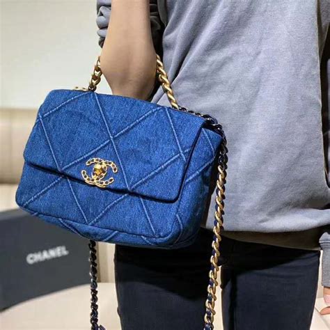 blue and white chanel bag|Chanel blue fabric bag.